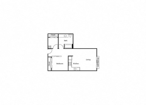 One Bedroom One Bathroom B Floor Plan at Ruth Court Apartments, Seattle, WA, 98112